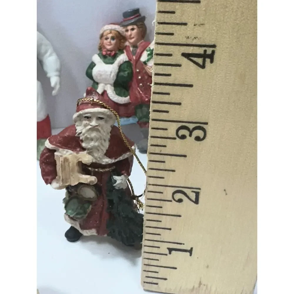 Vintage lot 6 Tree ornaments Christmas Santa Claus Couple Resin Ceramic 70’s80’s